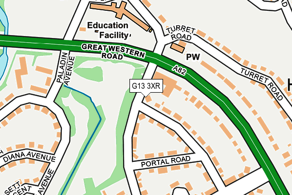 G13 3XR map - OS OpenMap – Local (Ordnance Survey)