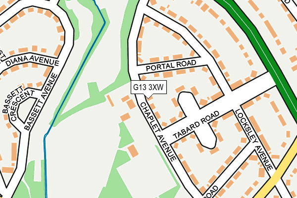 G13 3XW map - OS OpenMap – Local (Ordnance Survey)