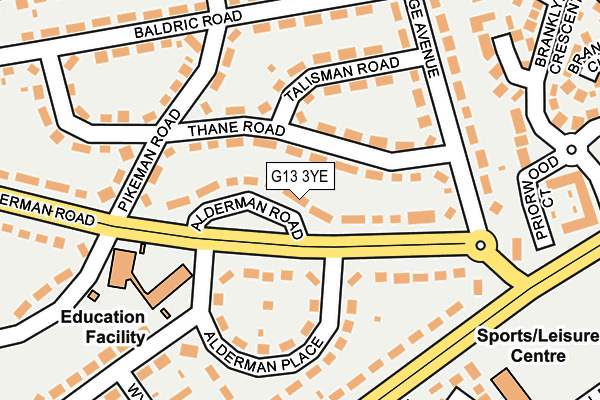 G13 3YE map - OS OpenMap – Local (Ordnance Survey)