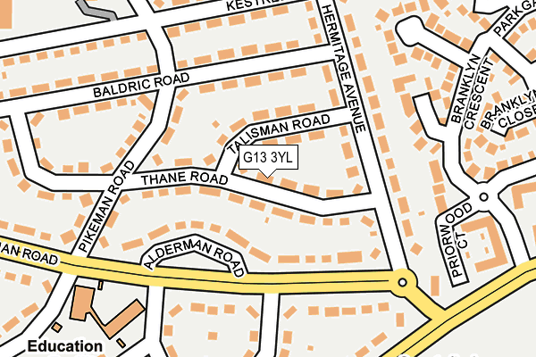 G13 3YL map - OS OpenMap – Local (Ordnance Survey)