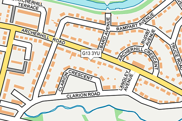 G13 3YU map - OS OpenMap – Local (Ordnance Survey)