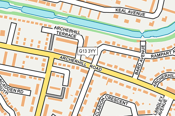 G13 3YY map - OS OpenMap – Local (Ordnance Survey)