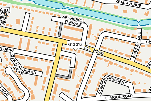 G13 3YZ map - OS OpenMap – Local (Ordnance Survey)