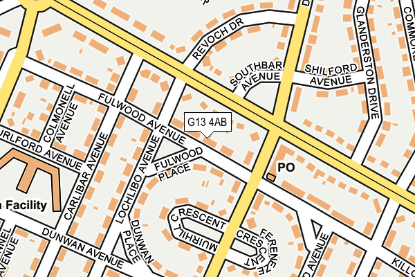 G13 4AB map - OS OpenMap – Local (Ordnance Survey)