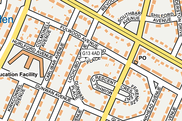 G13 4AD map - OS OpenMap – Local (Ordnance Survey)