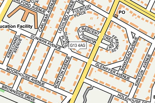 G13 4AG map - OS OpenMap – Local (Ordnance Survey)