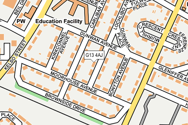 G13 4AJ map - OS OpenMap – Local (Ordnance Survey)