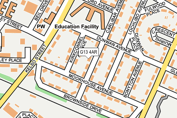 G13 4AR map - OS OpenMap – Local (Ordnance Survey)