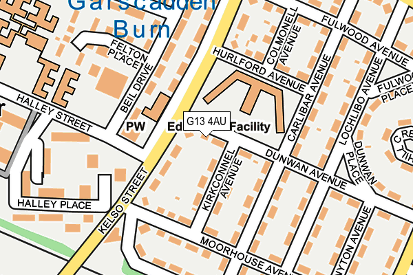 G13 4AU map - OS OpenMap – Local (Ordnance Survey)