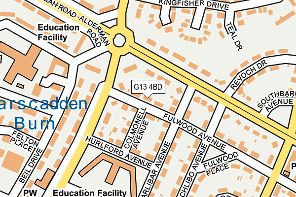 G13 4BD map - OS OpenMap – Local (Ordnance Survey)