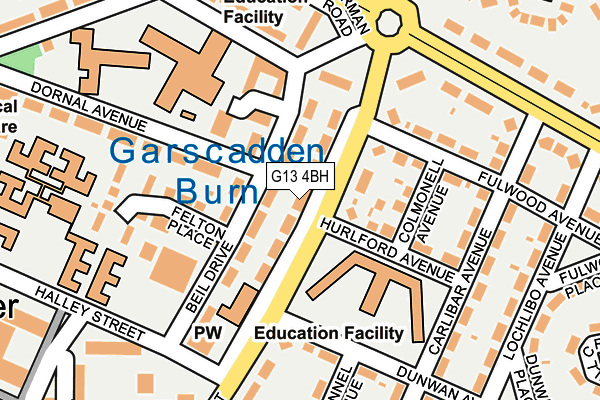 G13 4BH map - OS OpenMap – Local (Ordnance Survey)