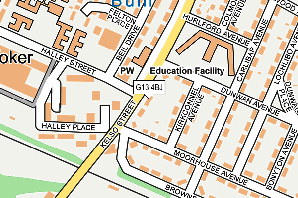 G13 4BJ map - OS OpenMap – Local (Ordnance Survey)