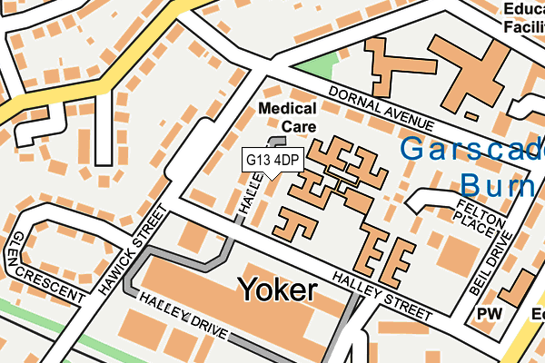 G13 4DP map - OS OpenMap – Local (Ordnance Survey)