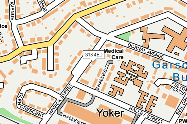 G13 4ED map - OS OpenMap – Local (Ordnance Survey)