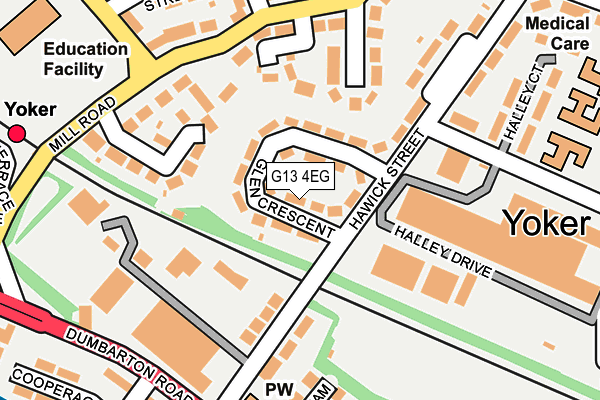 G13 4EG map - OS OpenMap – Local (Ordnance Survey)
