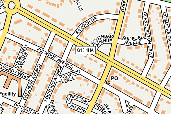 G13 4HA map - OS OpenMap – Local (Ordnance Survey)