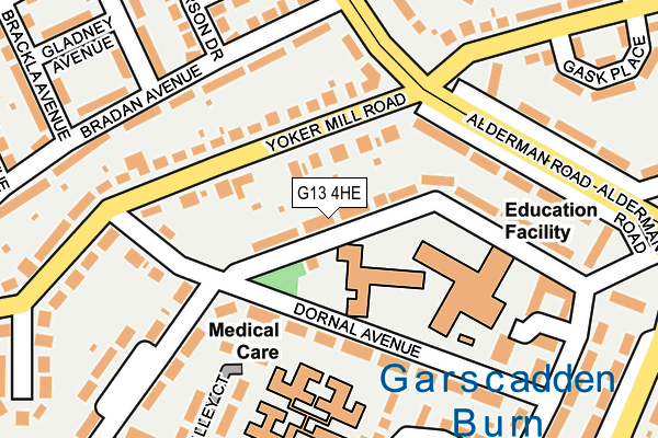 G13 4HE map - OS OpenMap – Local (Ordnance Survey)