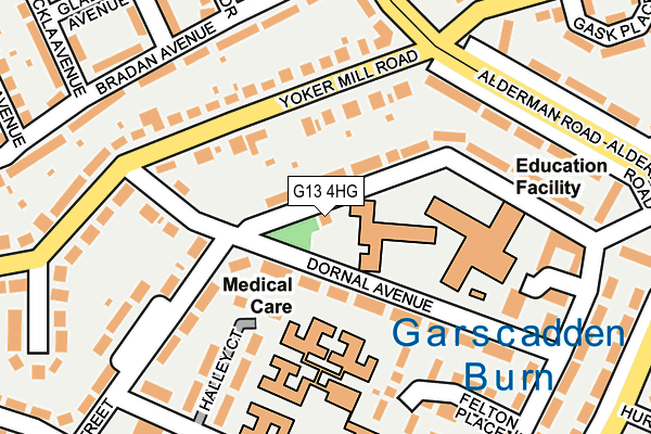 G13 4HG map - OS OpenMap – Local (Ordnance Survey)