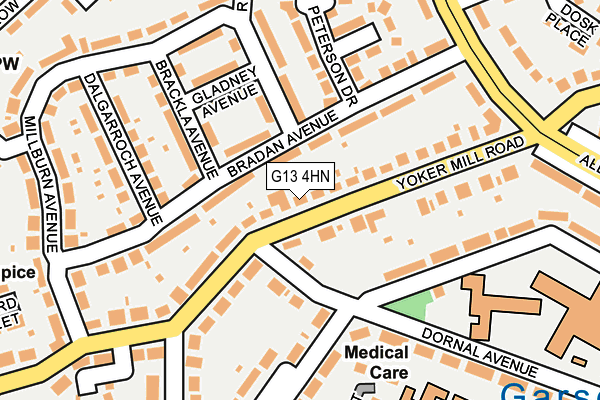 G13 4HN map - OS OpenMap – Local (Ordnance Survey)