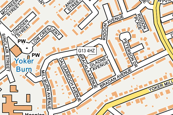 G13 4HZ map - OS OpenMap – Local (Ordnance Survey)