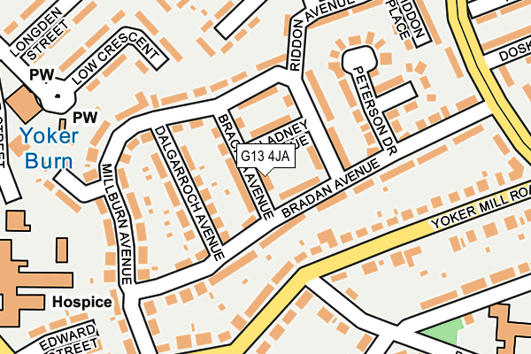 G13 4JA map - OS OpenMap – Local (Ordnance Survey)