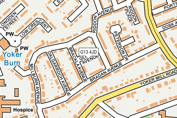 G13 4JD map - OS OpenMap – Local (Ordnance Survey)