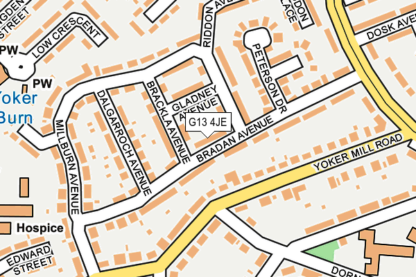 G13 4JE map - OS OpenMap – Local (Ordnance Survey)