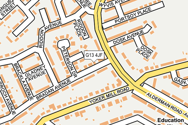 G13 4JF map - OS OpenMap – Local (Ordnance Survey)