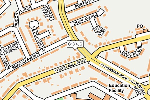 G13 4JG map - OS OpenMap – Local (Ordnance Survey)