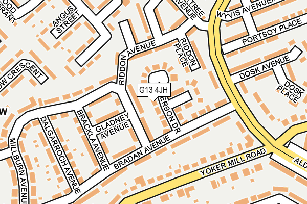 G13 4JH map - OS OpenMap – Local (Ordnance Survey)