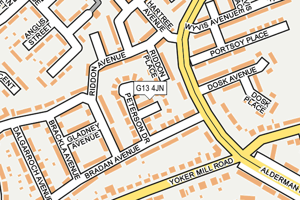 G13 4JN map - OS OpenMap – Local (Ordnance Survey)