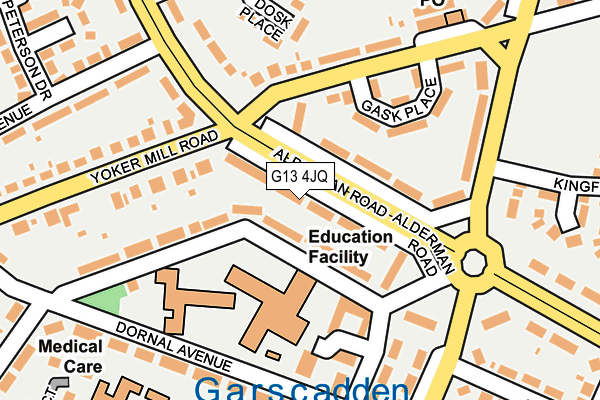 G13 4JQ map - OS OpenMap – Local (Ordnance Survey)