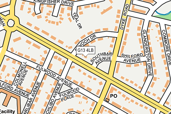 G13 4LB map - OS OpenMap – Local (Ordnance Survey)