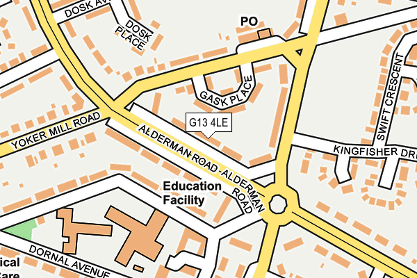 G13 4LE map - OS OpenMap – Local (Ordnance Survey)