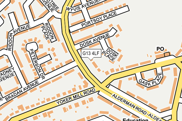 G13 4LF map - OS OpenMap – Local (Ordnance Survey)