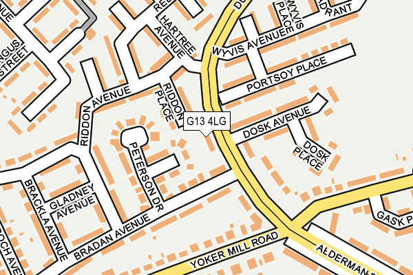 G13 4LG map - OS OpenMap – Local (Ordnance Survey)