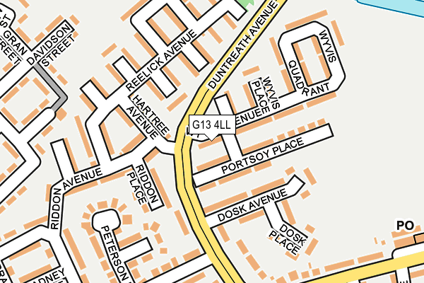 G13 4LL map - OS OpenMap – Local (Ordnance Survey)
