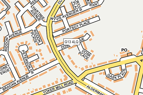 G13 4LQ map - OS OpenMap – Local (Ordnance Survey)