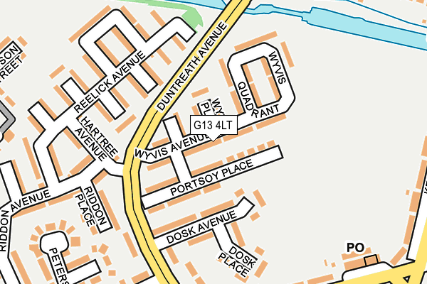 G13 4LT map - OS OpenMap – Local (Ordnance Survey)