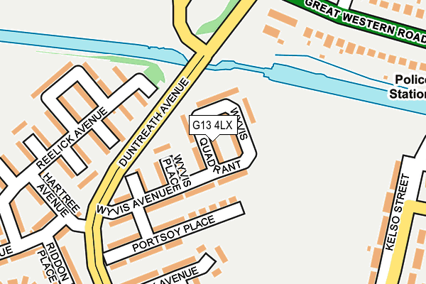 G13 4LX map - OS OpenMap – Local (Ordnance Survey)