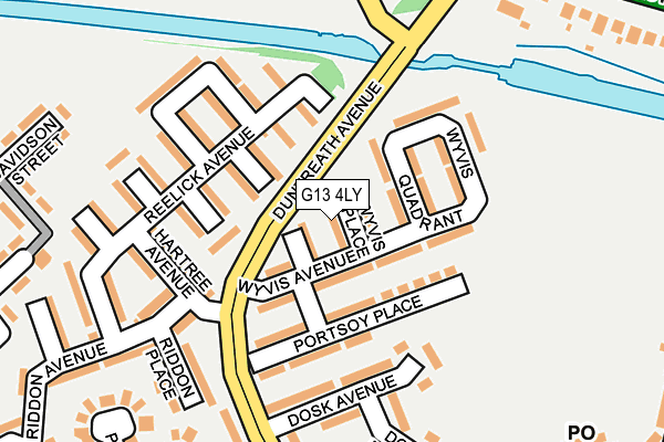 G13 4LY map - OS OpenMap – Local (Ordnance Survey)