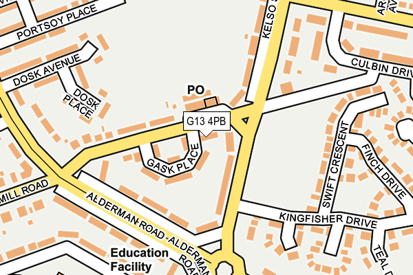 G13 4PB map - OS OpenMap – Local (Ordnance Survey)