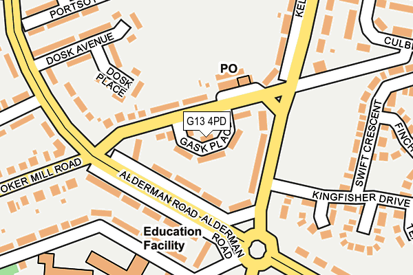 G13 4PD map - OS OpenMap – Local (Ordnance Survey)