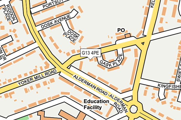 G13 4PE map - OS OpenMap – Local (Ordnance Survey)