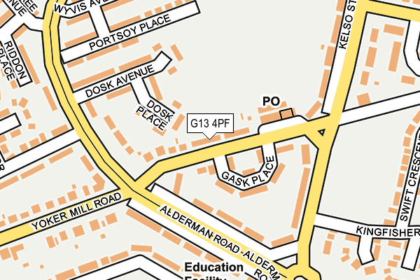 G13 4PF map - OS OpenMap – Local (Ordnance Survey)
