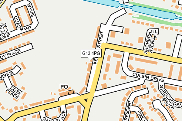 G13 4PG map - OS OpenMap – Local (Ordnance Survey)
