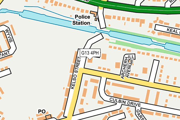 G13 4PH map - OS OpenMap – Local (Ordnance Survey)