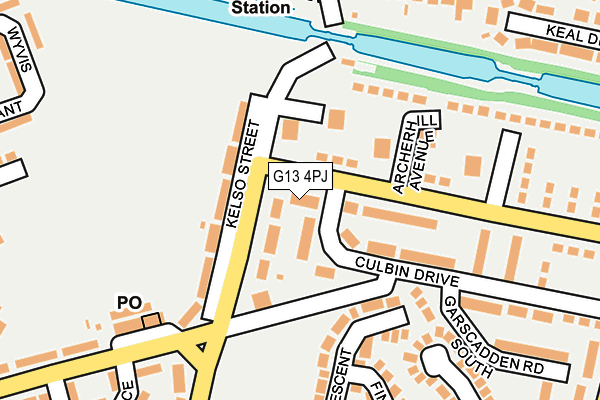 G13 4PJ map - OS OpenMap – Local (Ordnance Survey)