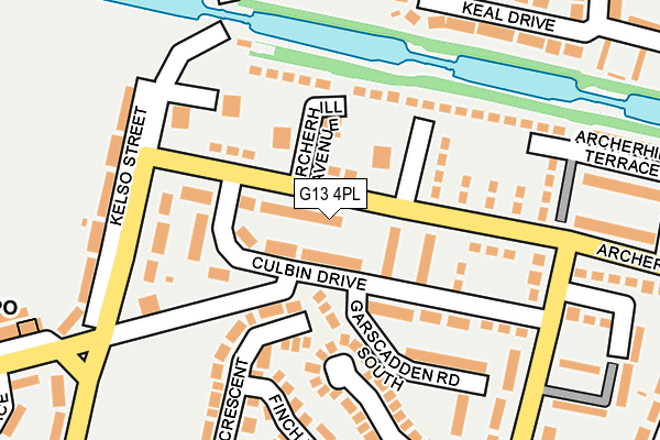 G13 4PL map - OS OpenMap – Local (Ordnance Survey)