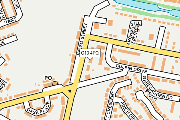 G13 4PQ map - OS OpenMap – Local (Ordnance Survey)